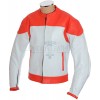 RTX Classic White Leather Biker Jacket - 6 Colour Trims